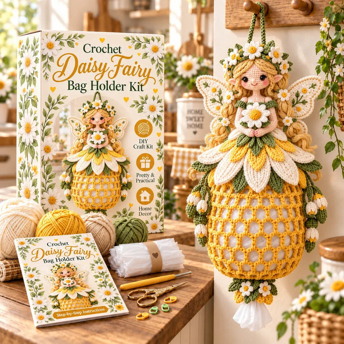 π₯ BUY 3 GET 1 FREE π₯- πΈ Flower Fairy Crochet Bag Holder DIY Kit | 6 Garden-Inspired Designs π§ββοΈ