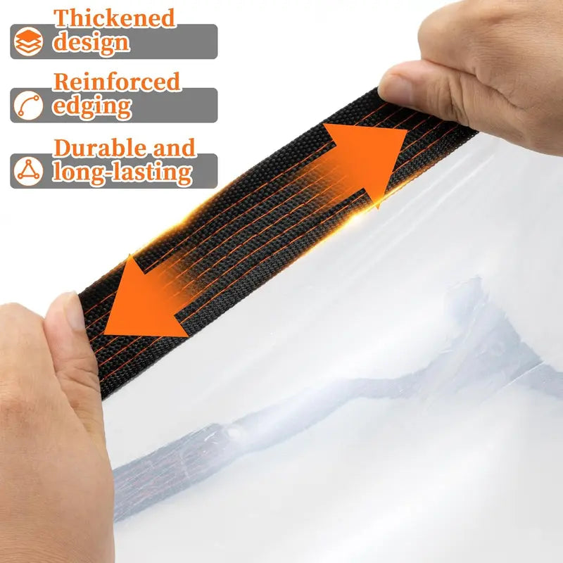 7x10FT Heavy Duty Waterproof PE Tarp Cover - Rainproof Tarp with Metal Grommets, Reinforced Edges & Fasteners for Balcony, Greenhouse, Plant Shield & Outdoor Storage