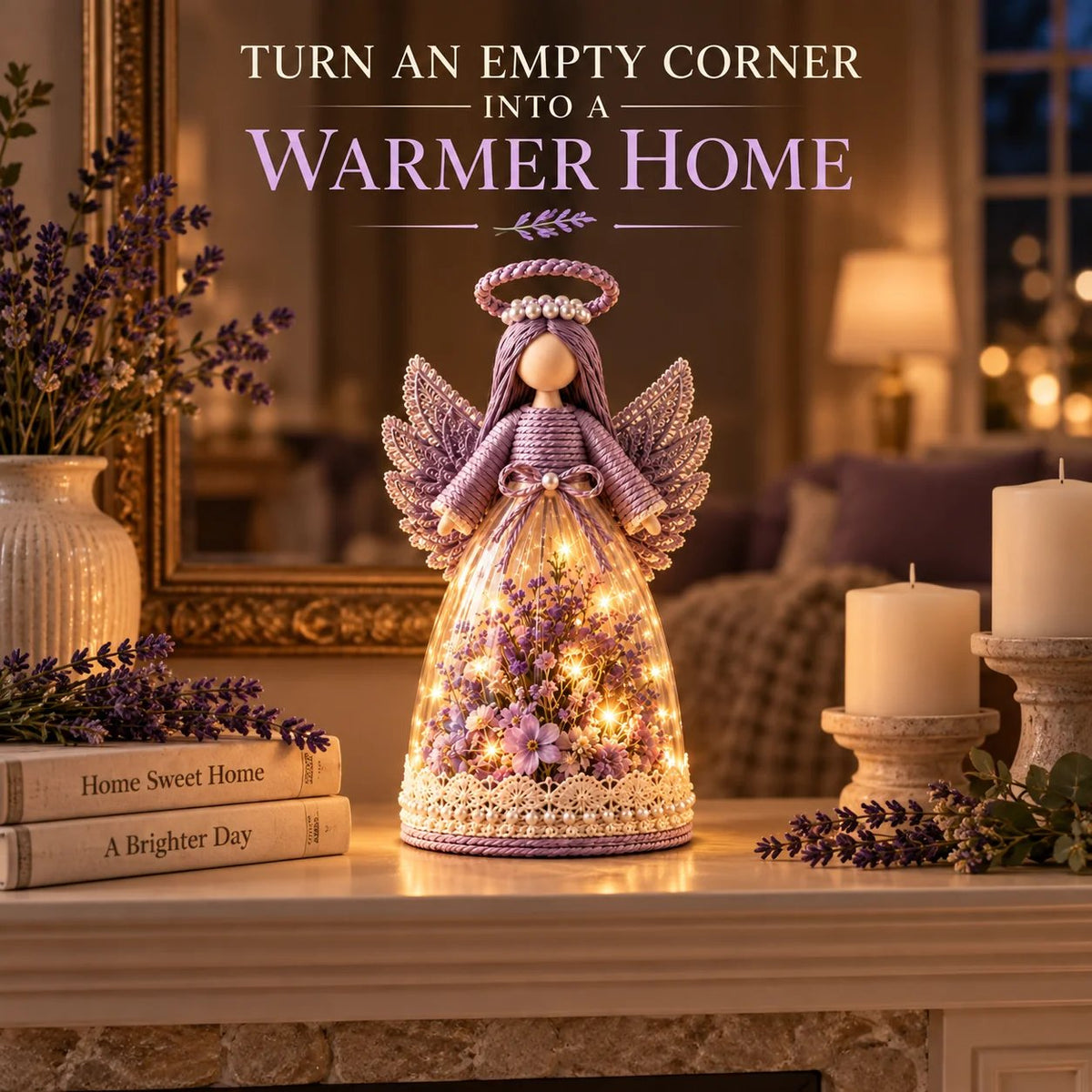 β³ Last Day 49% OFF β πΌ Blooming Guardian Angel Light | Floral Angel Figurine with Warm LED Glow in Lavender, Rose & Sage for Bedside Tables, Shelves & Meaningful Gifts β¨