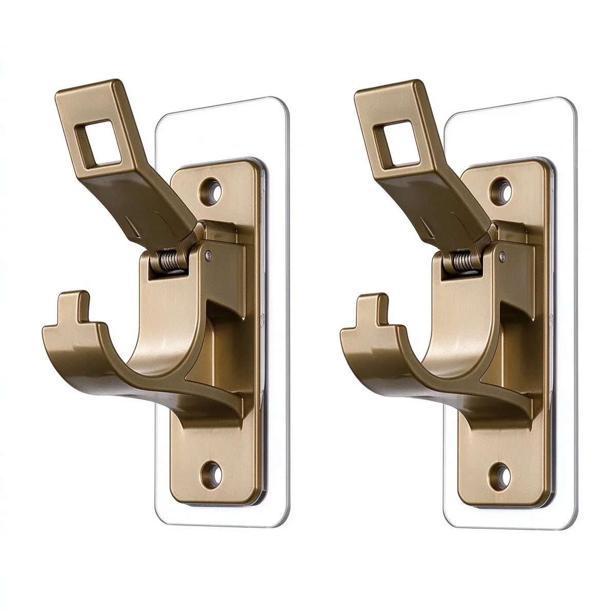2-Pack No-Drill Curtain Rod Brackets, Self-Adhesive Multifunctional Acrylic Gel Rod Holder Hooks π