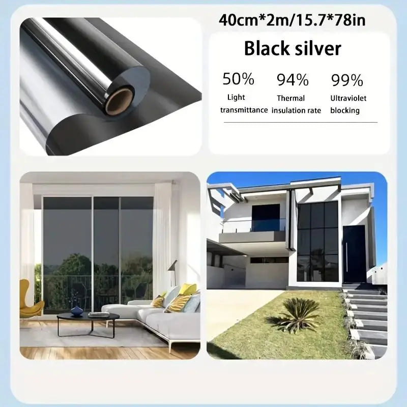 Anti-Peeping One-Way Window Film, Sun Block Privacy Stickerš