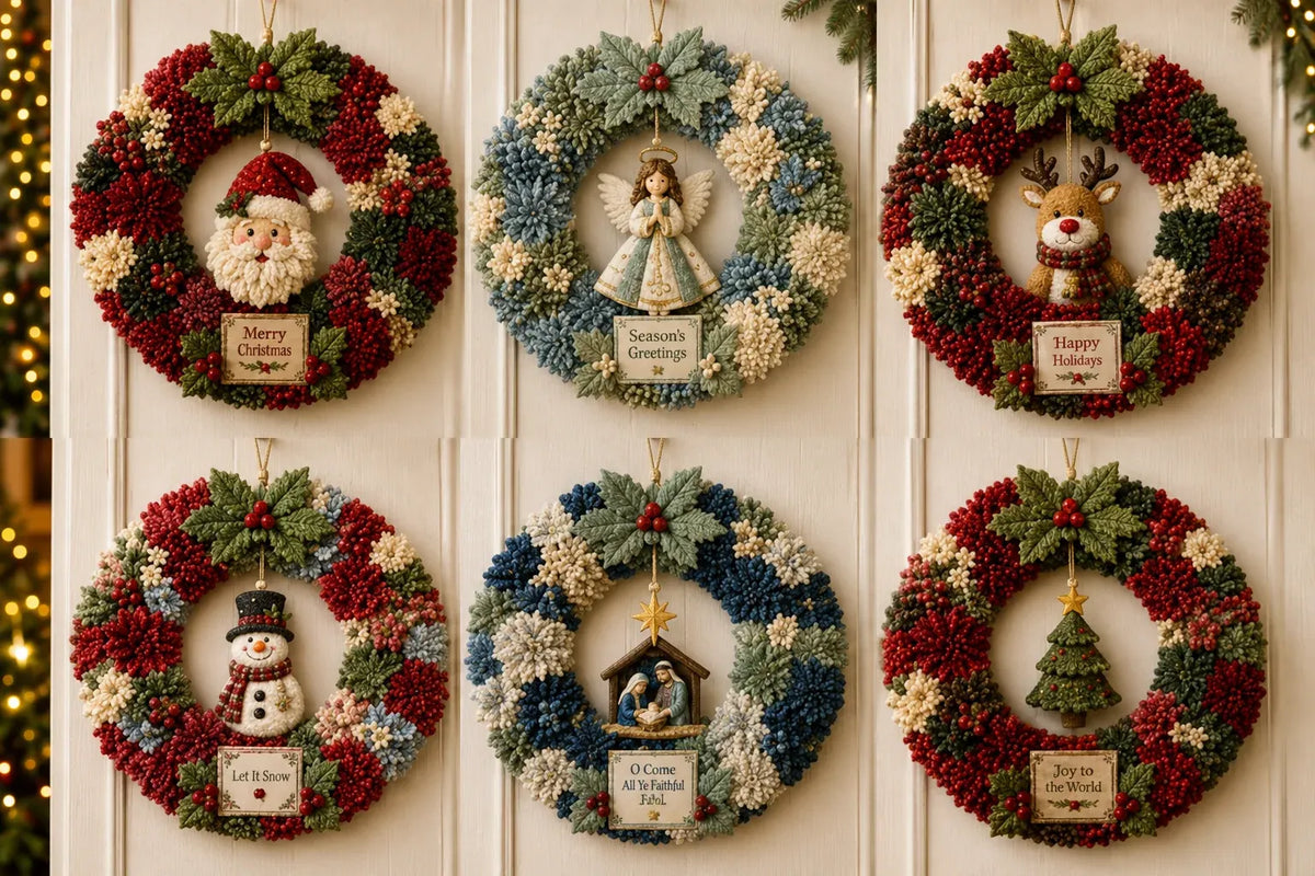 ⏰LAST DAY 49% OFF - 3D Fabric Poke Wreath DIY Kit 🎄🧡 (Video Tutorial & Finished Wreath Reference Included ✨ Beginner-friendly)