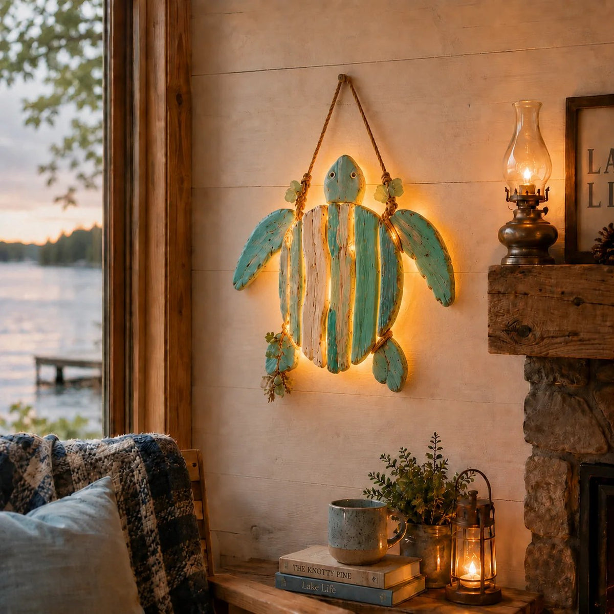 😍2D Lighted Coastal Fish Wall Decor-30*26cm