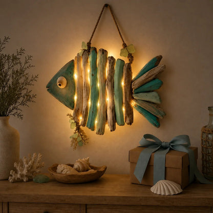 😍2D Lighted Coastal Fish Wall Decor-30*26cm