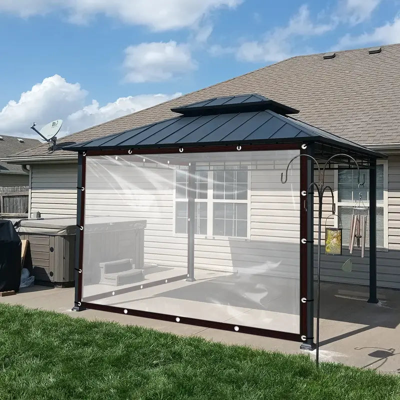 7x10FT Heavy Duty Waterproof PE Tarp Cover - Rainproof Tarp with Metal Grommets, Reinforced Edges & Fasteners for Balcony, Greenhouse, Plant Shield & Outdoor Storage