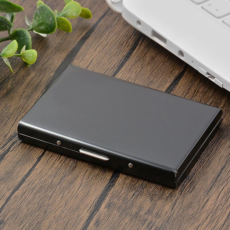 💸 Price Drop! 💰RFID-blocking card holder – stainless steel, slim design, 3 capacities. 📇✨