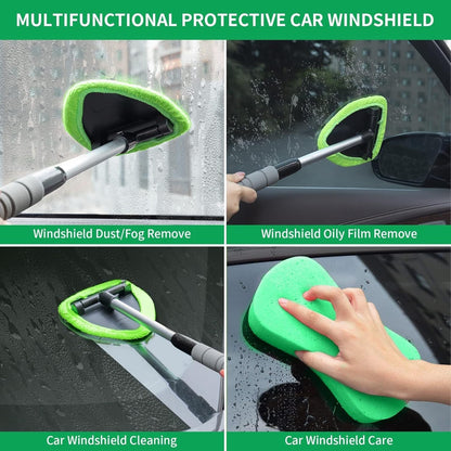 🔥Microfiber Car Windshield Cleaning Tool with Extendable Handle
