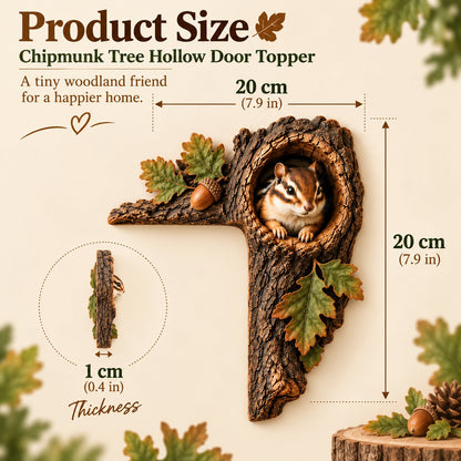 ⏰LAST DAY 50% OFF 🐿️ 3D Chipmunk Tree Hollow Door Topper | Woodland Animal Doorway Decor For Cozy Nature Homes