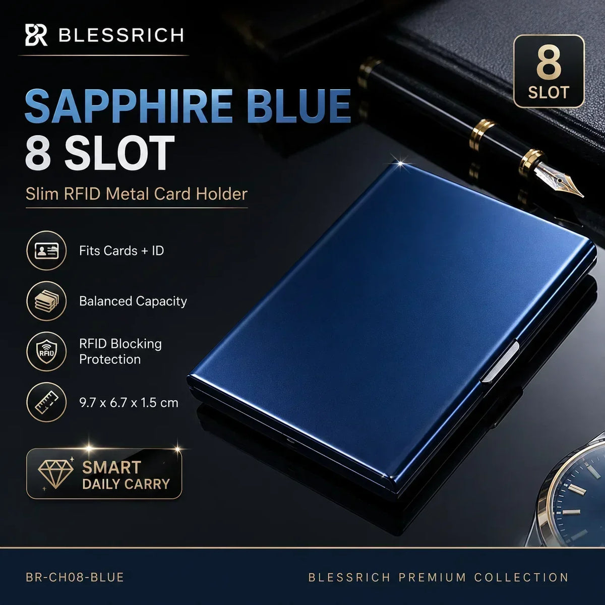 💸 Price Drop! 💰RFID-blocking card holder – stainless steel, slim design, 3 capacities. 📇✨