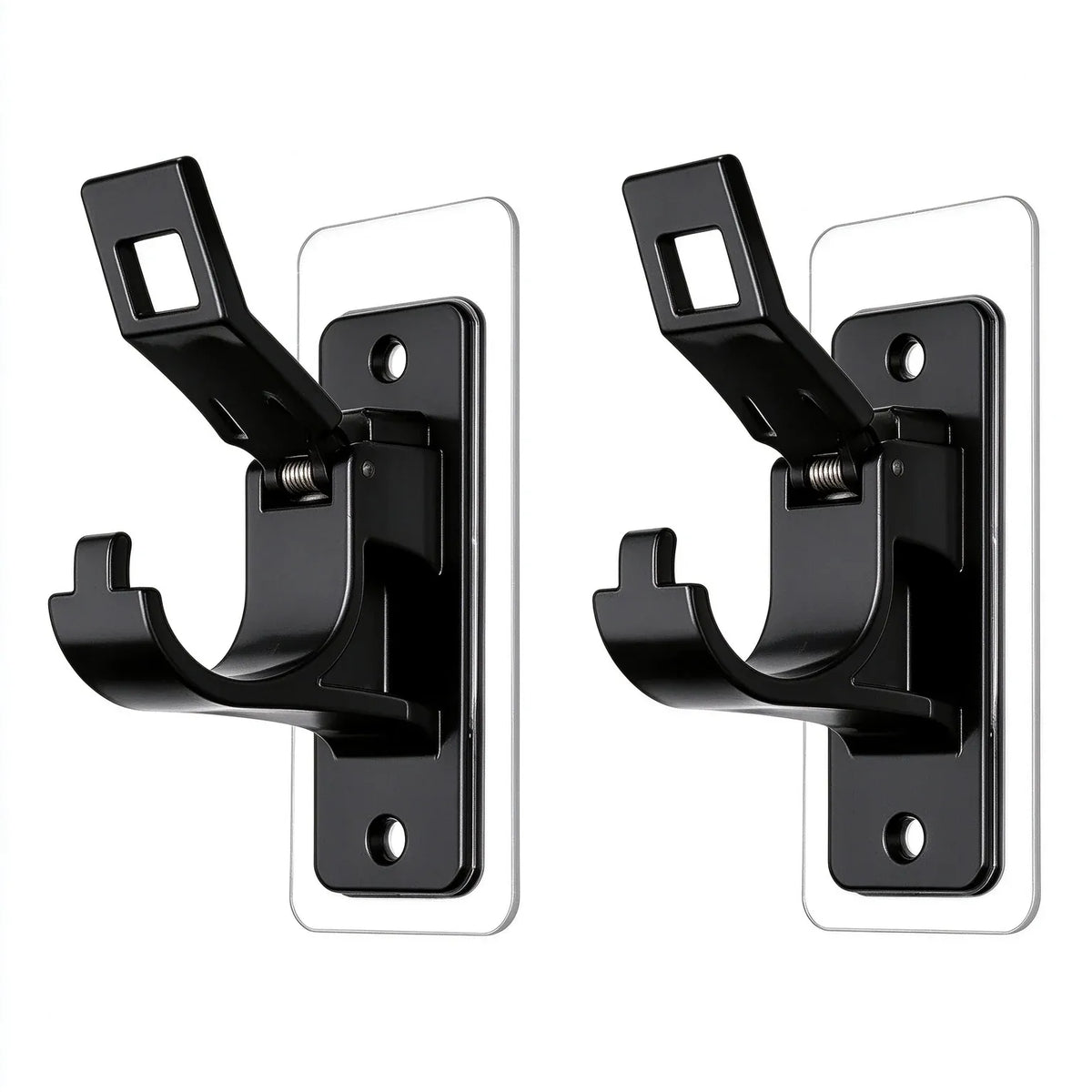 2-Pack No-Drill Curtain Rod Brackets, Self-Adhesive Multifunctional Acrylic Gel Rod Holder Hooks 🏠