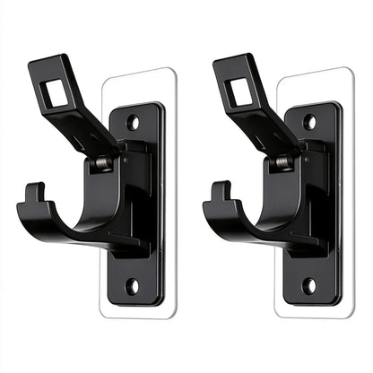 2-Pack No-Drill Curtain Rod Brackets, Self-Adhesive Multifunctional Acrylic Gel Rod Holder Hooks 🏠