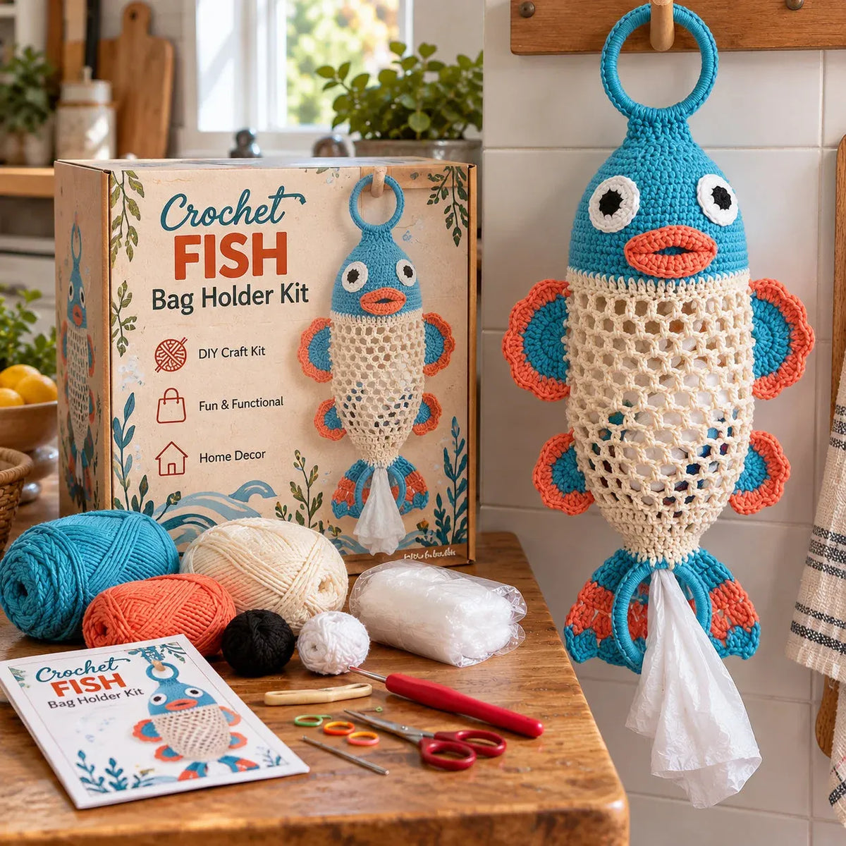 🔥LAST DAY 49% OFF – 🌼 Cottage Harvest KeepersTM — Crochet Animal Bag Holder DIY Kit | 11 Adorable Designs