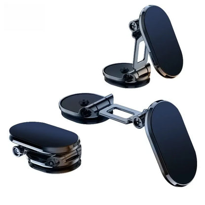 📱 Foldable Magnetic Car Phone Holder – 360° Rotating Metal Mount
