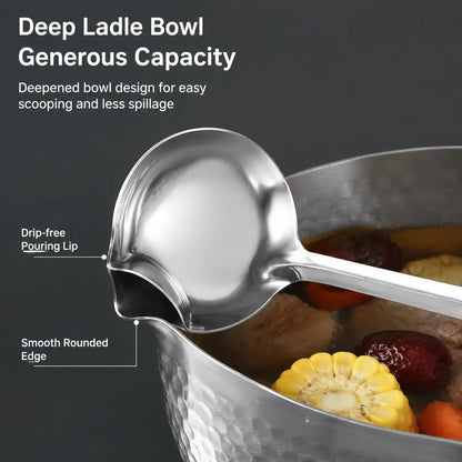 2 Counts Stainless Steel Oil Separator Ladle, Mirror Polished Surface 🥄