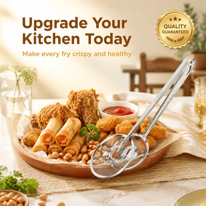 🍟 2-in-1 Stainless Steel Oil Strainer Tongs