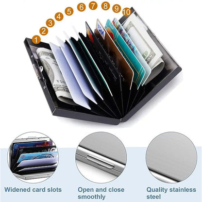 💸 Price Drop! 💰RFID-blocking card holder – stainless steel, slim design, 3 capacities. 📇✨