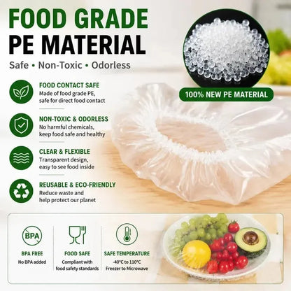 🥗100 PCS  Disposable Stretch Food Covers