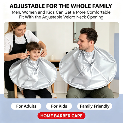 Portable Waterproof Hair Cutting Cape - Reusable Barber Bib Hair Catcher Apron for Household & Salon