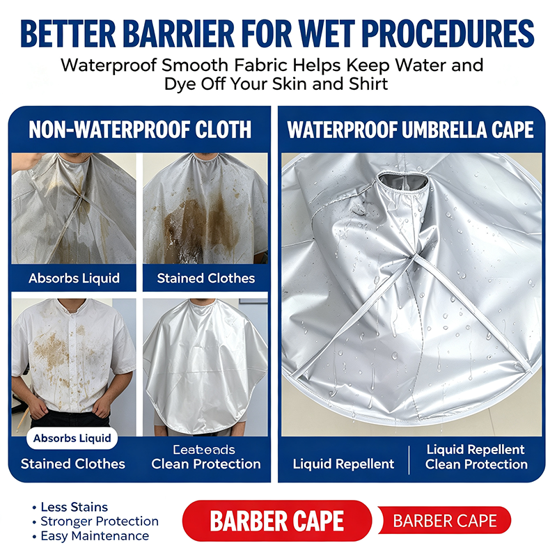 Portable Waterproof Hair Cutting Cape - Reusable Barber Bib Hair Catcher Apron for Household & Salon