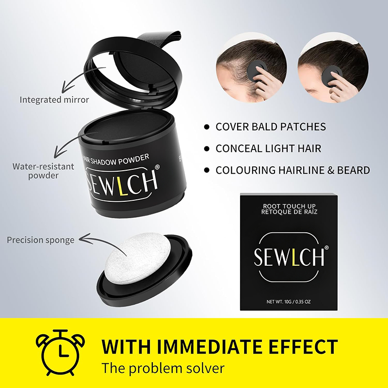 Magnetic Refillable Hair Root Touch Up Powder - Waterproof Gray Coverage & Hairline Concealer ✨