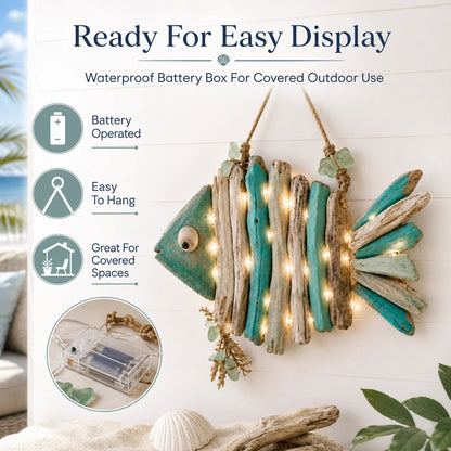 😍2D Lighted Coastal Fish Wall Decor-30*26cm