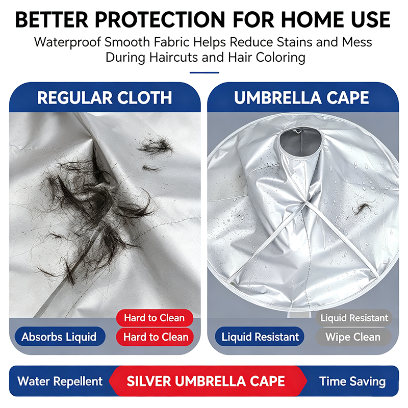 Portable Waterproof Hair Cutting Cape - Reusable Barber Bib Hair Catcher Apron for Household & Salon