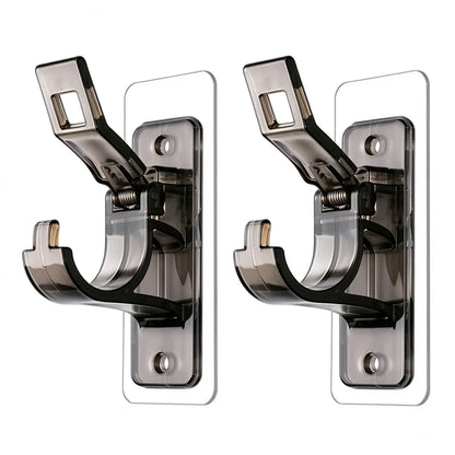 2-Pack No-Drill Curtain Rod Brackets, Self-Adhesive Multifunctional Acrylic Gel Rod Holder Hooks 🏠