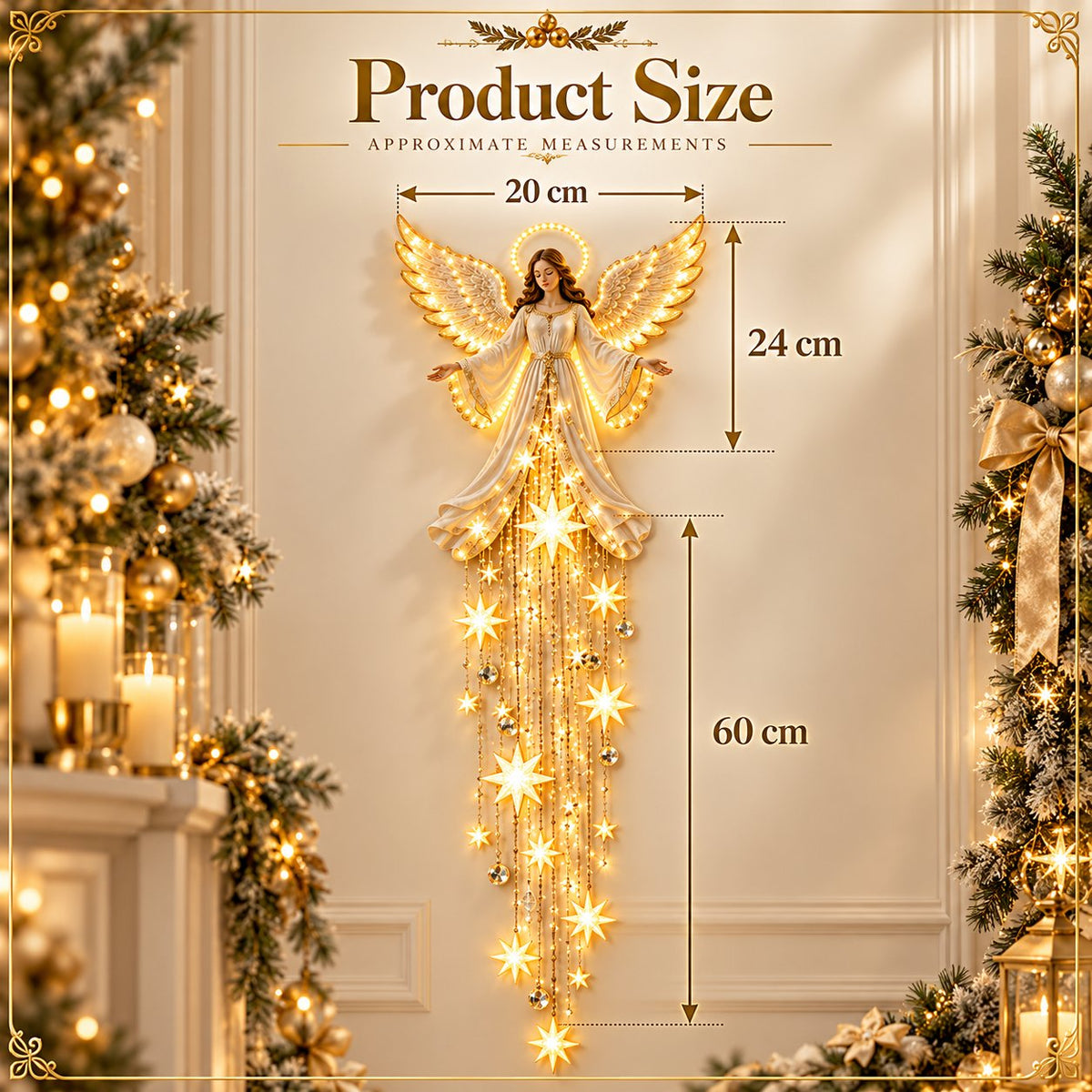 ✨🔥 Angel Blessing Starfall Wall LightTM – Heavenly Christmas Wall Decor