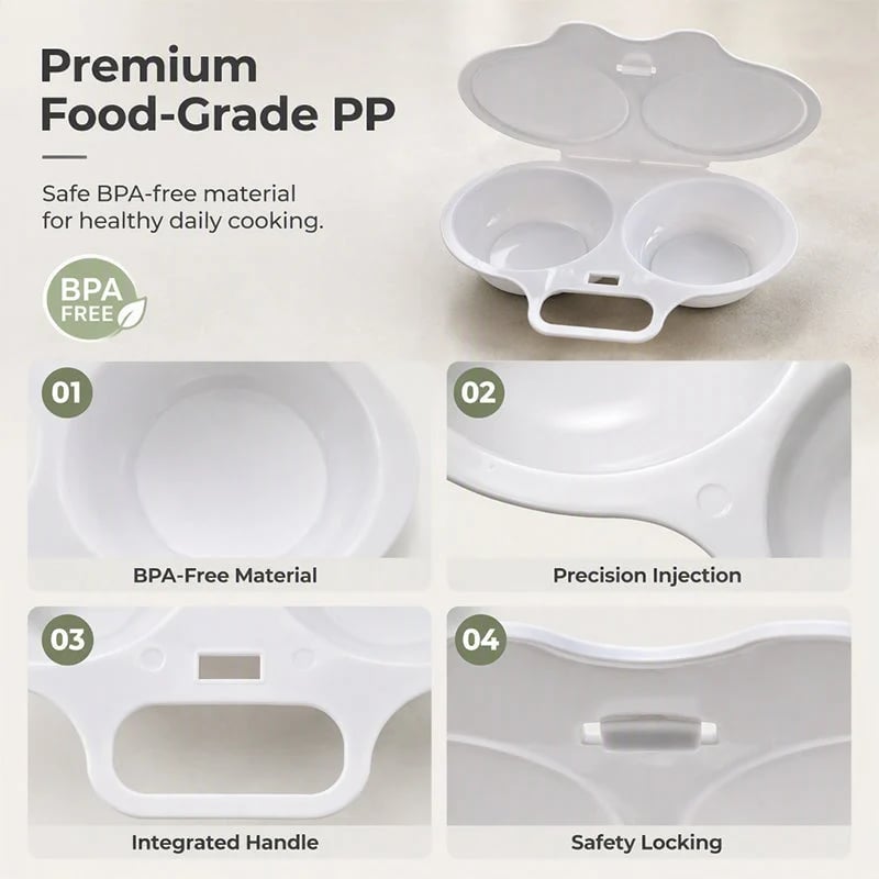 🎁2026 New Arrivals 50% OFF💥Microwave Egg Poacher with Lid & Handle