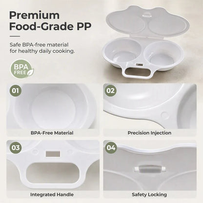 🎁2026 New Arrivals 50% OFF💥Microwave Egg Poacher with Lid & Handle