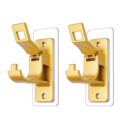 2-Pack No-Drill Curtain Rod Brackets, Self-Adhesive Multifunctional Acrylic Gel Rod Holder Hooks 🏠