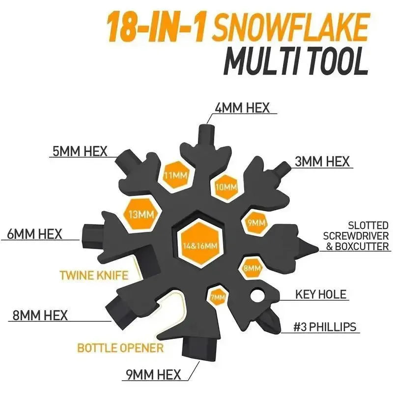 Viral 18‐in‐1 Snowflake Multi‐tool Stainless Steel Portable Wrench ❄️