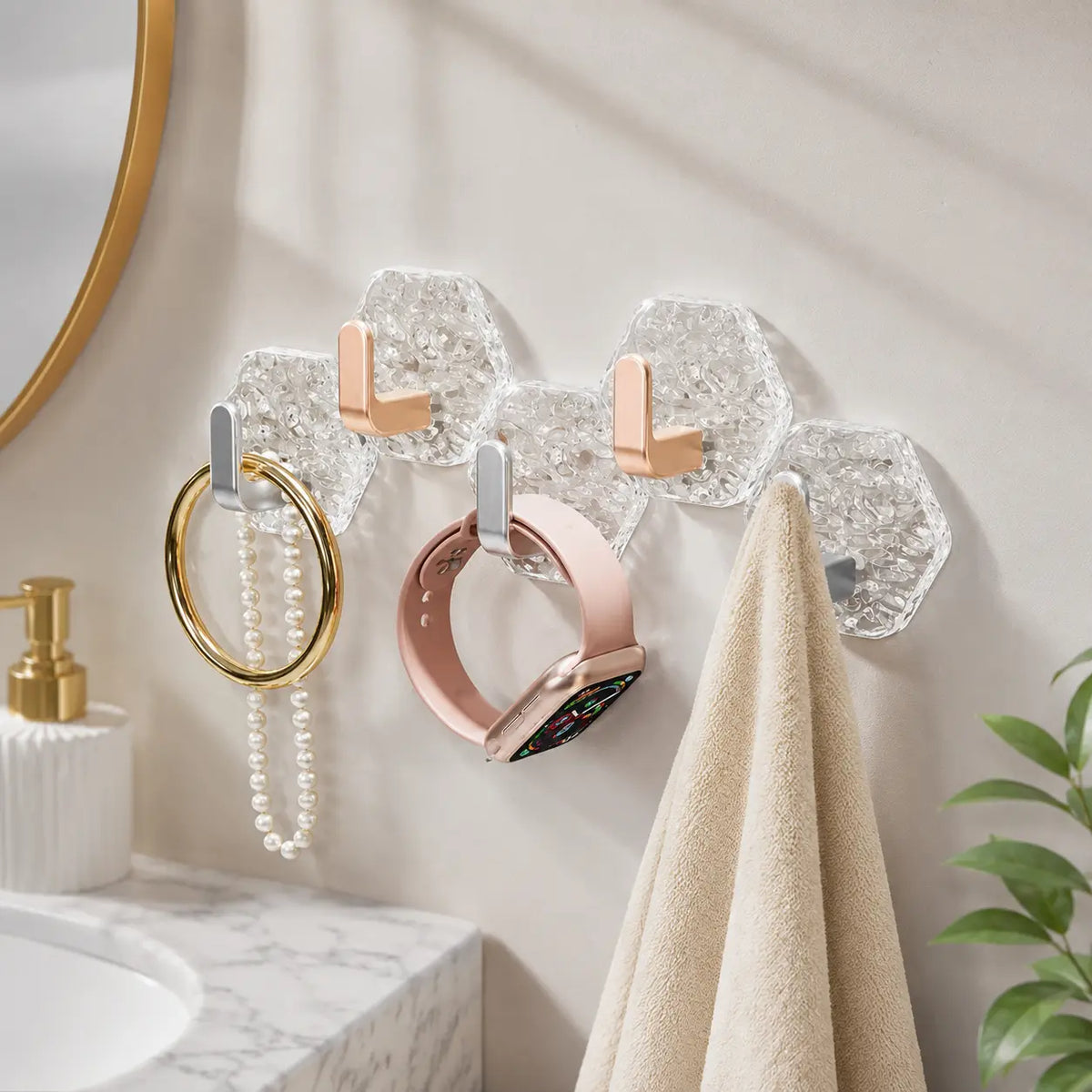 10 Pack Adhesive Wall Hooks for Kitchen and Bathroom