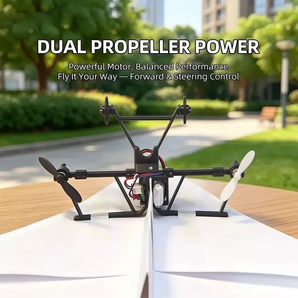RC Paper Airplane Kit, Remote Control Plane with Gyro Stabilizer & Dual Propellers, DIY Foldable Flying Toy, Easy-to-Fly STEM Toy, Birthday Gift for Kids Boys & Adults(副本)