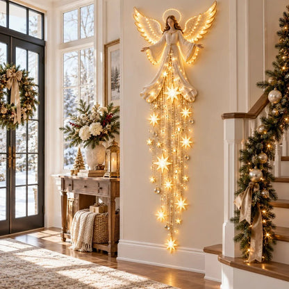 ✨🔥 Angel Blessing Starfall Wall LightTM – Heavenly Christmas Wall Decor