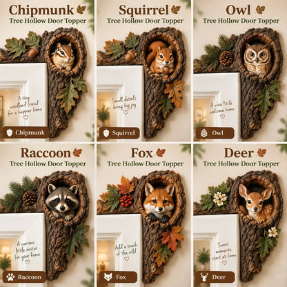 ⏰LAST DAY 50% OFF 🐿️ 3D Chipmunk Tree Hollow Door Topper | Woodland Animal Doorway Decor For Cozy Nature Homes