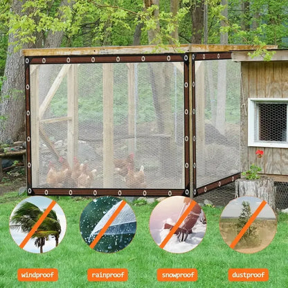 Clear Waterproof PE Tarp, Transparent Outdoor Cover with Metal Grommets🛡️