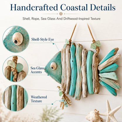 😍2D Lighted Coastal Fish Wall Decor-30*26cm