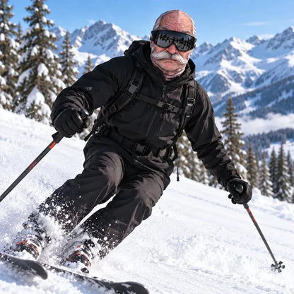 Lustige Skimaske mit realistischem Gesicht – witzige Winter-Party-Ausrüstung für Outdoor-Gruppen