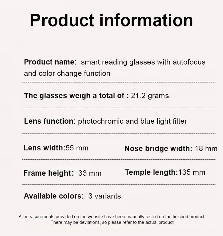 [Co-Created by Designers]Gypsophila Smart Zoom and Color-Changing Reading Glasses
