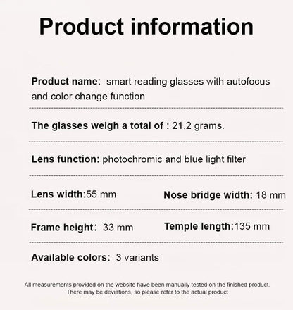 [Co-Created by Designers]Gypsophila Smart Zoom and Color-Changing Reading Glasses