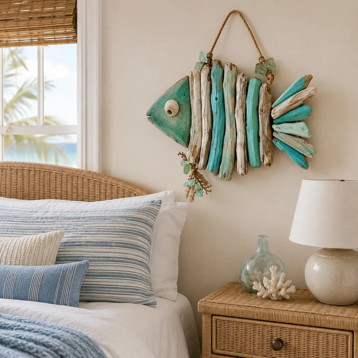 😍2D Lighted Coastal Fish Wall Decor-30*26cm