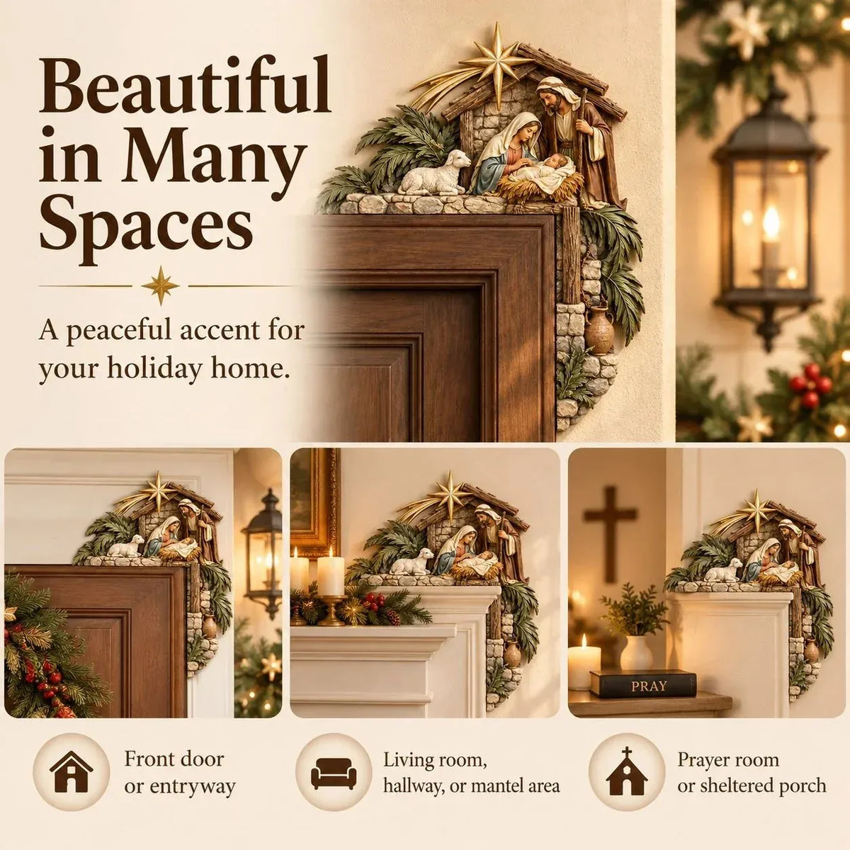 📍 Christmas Nativity Door Frame Corner Decor — A Meaningful Holiday Accent ✨