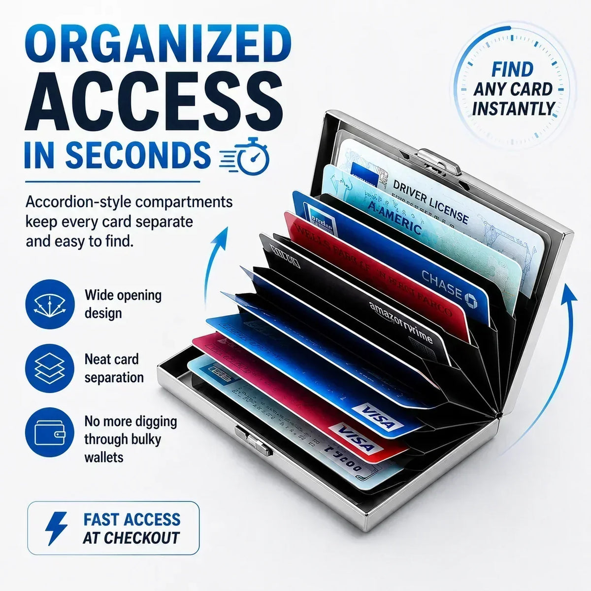 💸 Price Drop! 💰RFID-blocking card holder – stainless steel, slim design, 3 capacities. 📇✨