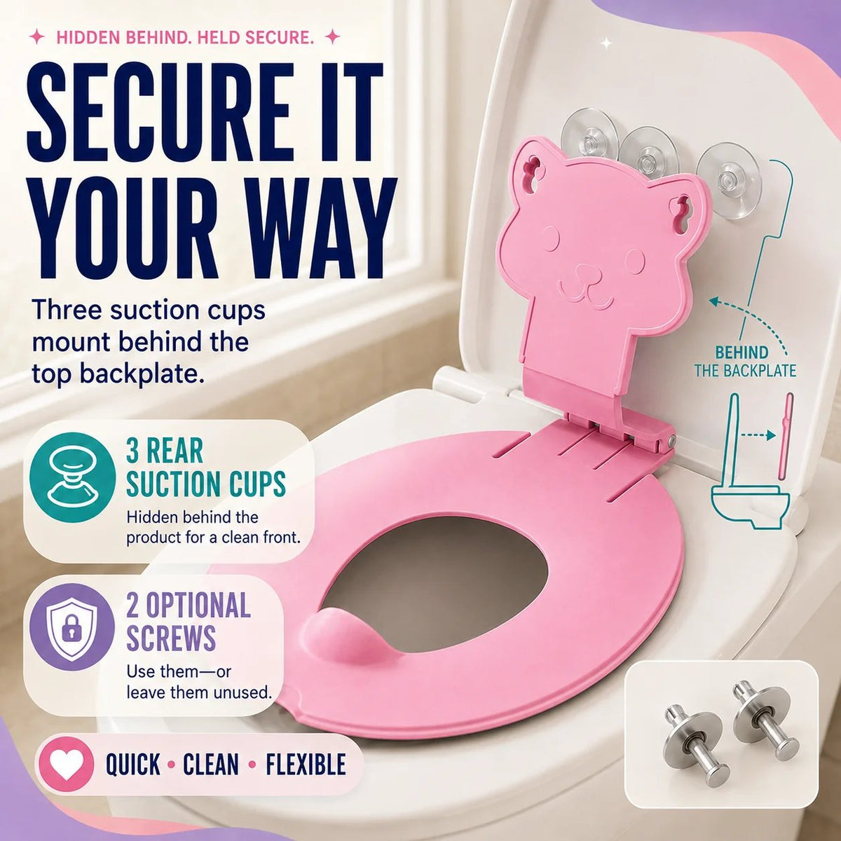 🐻 Flip-Down Toddler Toilet Training Seat – Cleaner, Easier Potty Training!!!