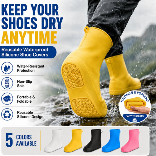 Stop Soaked Sneakers! Heavy-Duty Rain Shoe Covers – Anti-Slip & Fold Into Your Bag 🌧️