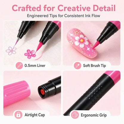 📢📢50% OFF !!⏰️ 24 Colors Dual Ended Nail Art Pens Set