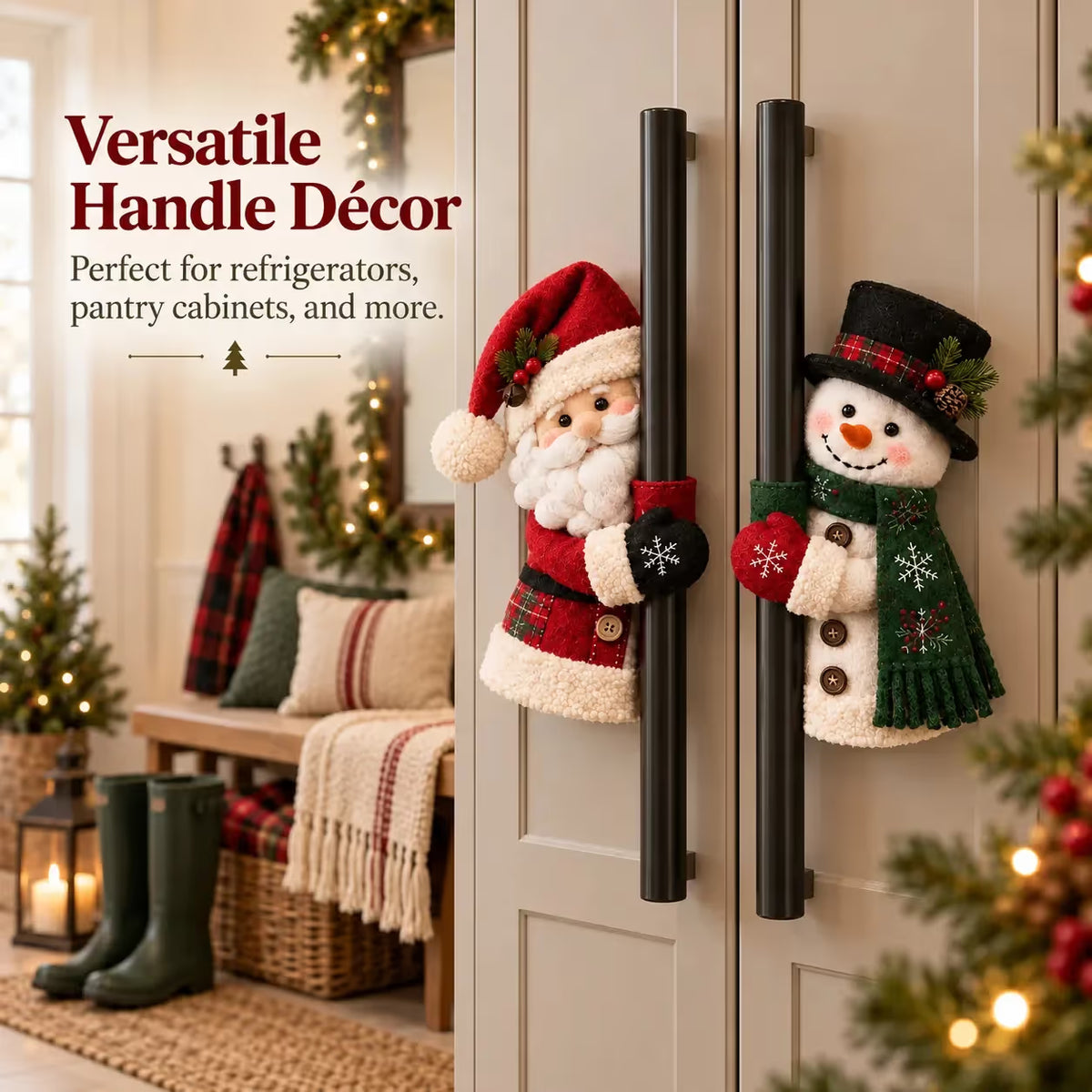 ☃️🎅Christmas Santa & Snowman Handle Huggers – Set of 2
