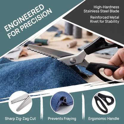 Stainless Steel Zig Zag Scissors with Serrated Teeth - Perfect for DIY Crafts✂️