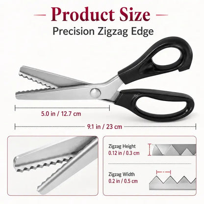 Stainless Steel Zig Zag Scissors with Serrated Teeth - Perfect for DIY Crafts✂️